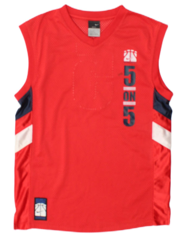 Nike Dri Fit Grafik-Weste für Jungen, 12–13 Jahre, Größe L, Rot, Farbblock