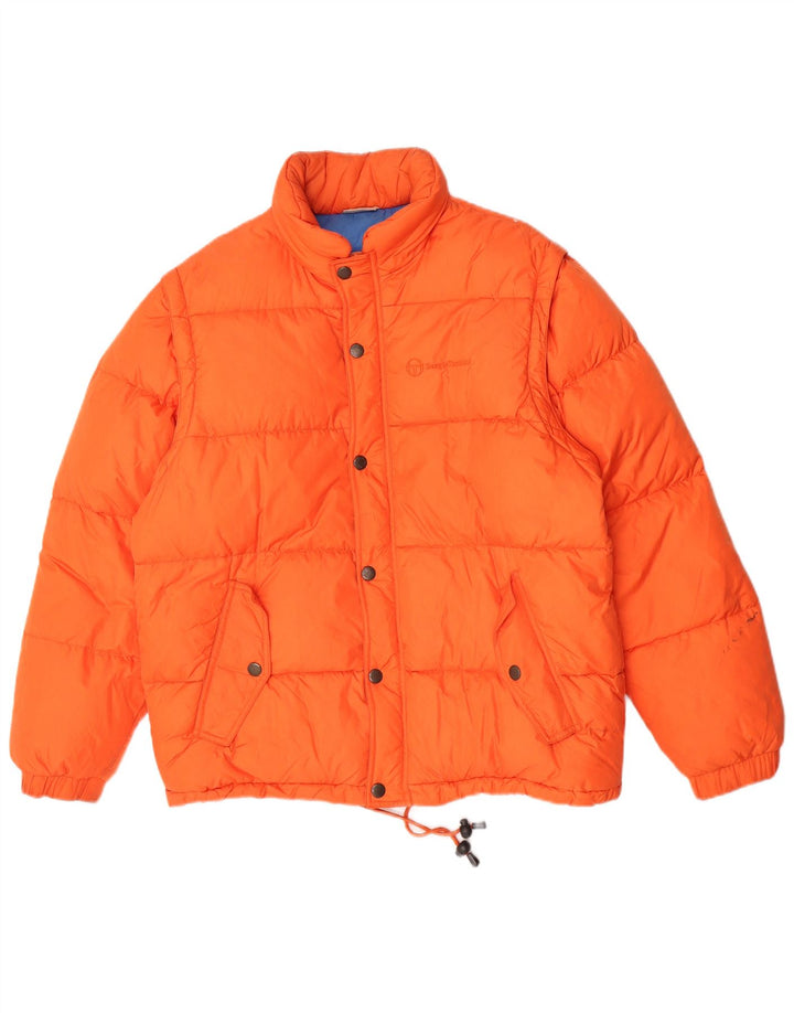 Sergio Tacchini Wattierte Herrenjacke mit Kapuze, UK 36, Small, Orange, Polyamid