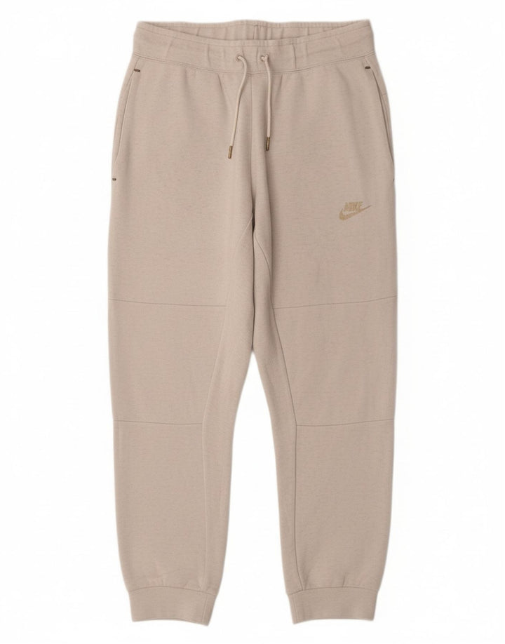 NIKE Mens Tracksuit Trousers Joggers Small Off White Cotton
