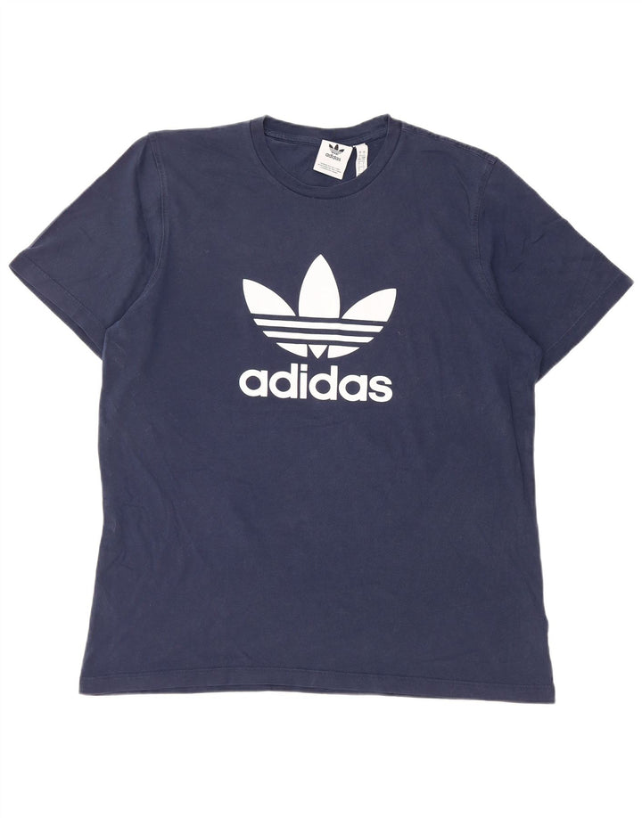 ADIDAS Herren T-Shirt mit Grafik, groß, marineblau, Baumwolle