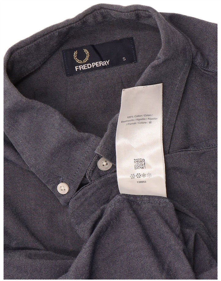 Fred Perry Herrenhemd, klein, marineblau, Baumwolle
