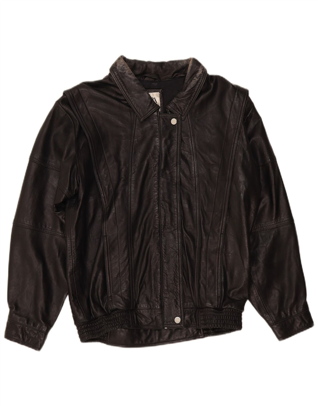 Zara Damen Lederjacke UK 14 Medium Schwarz