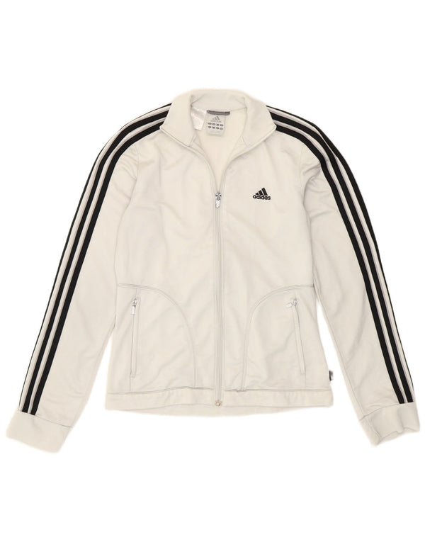 Adidas Damen Trainingsanzug Top Jacke UK 10 Small Grau Polyester
