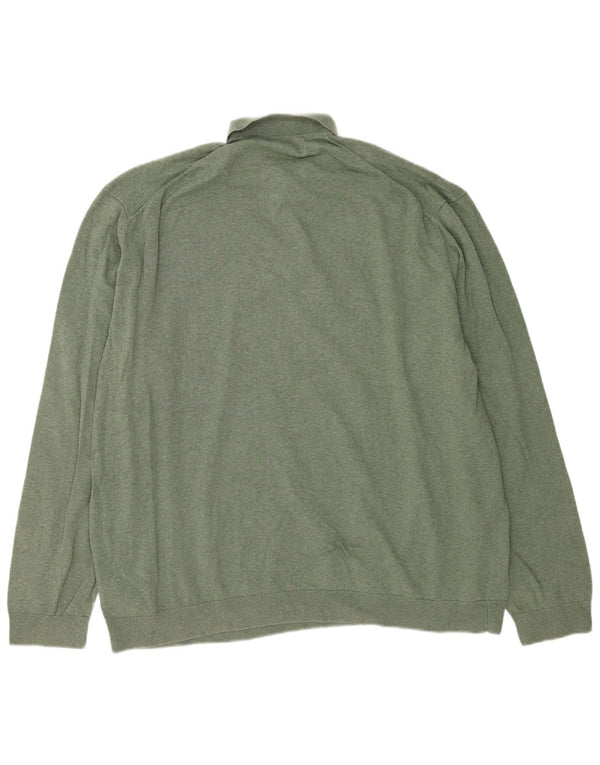 Marks & Spencer Herren-Pullover mit Rollkragen, 4XL, grüne Baumwolle
