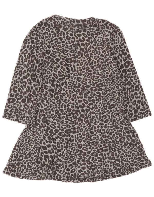 Marks & Spencer Womens A-Line Dress UK 12 Medium Grey Animal Print