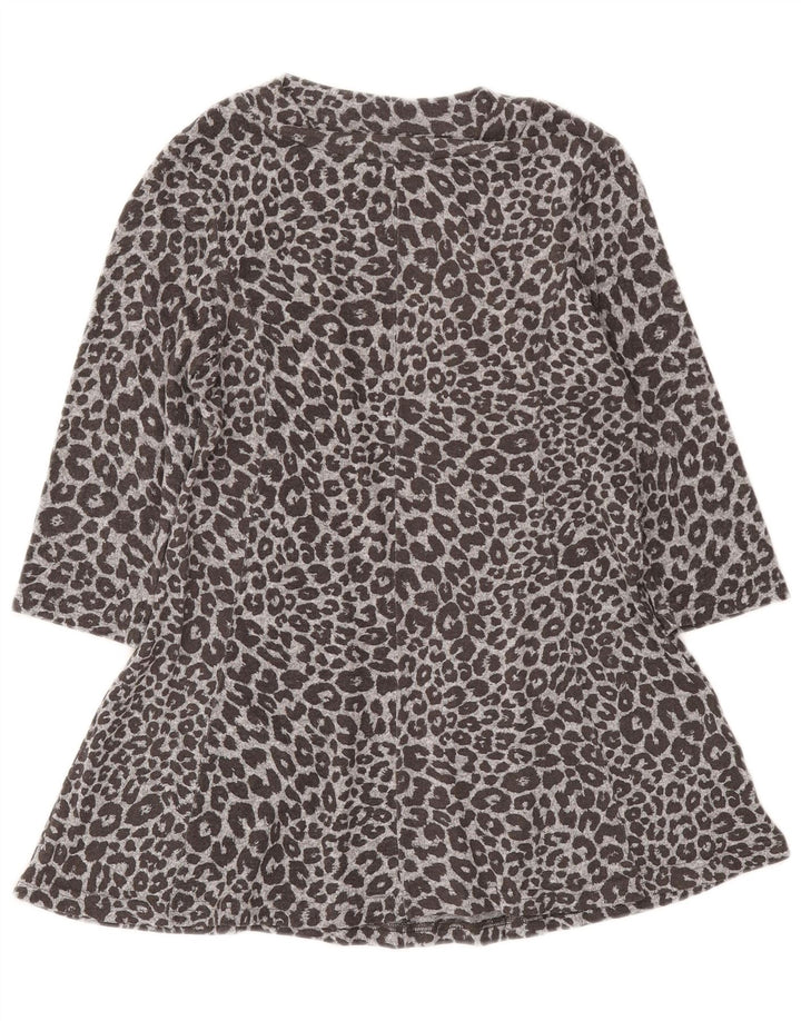 Marks & Spencer Damen A-Linien-Kleid UK 12 Mittelgraues Tiermuster