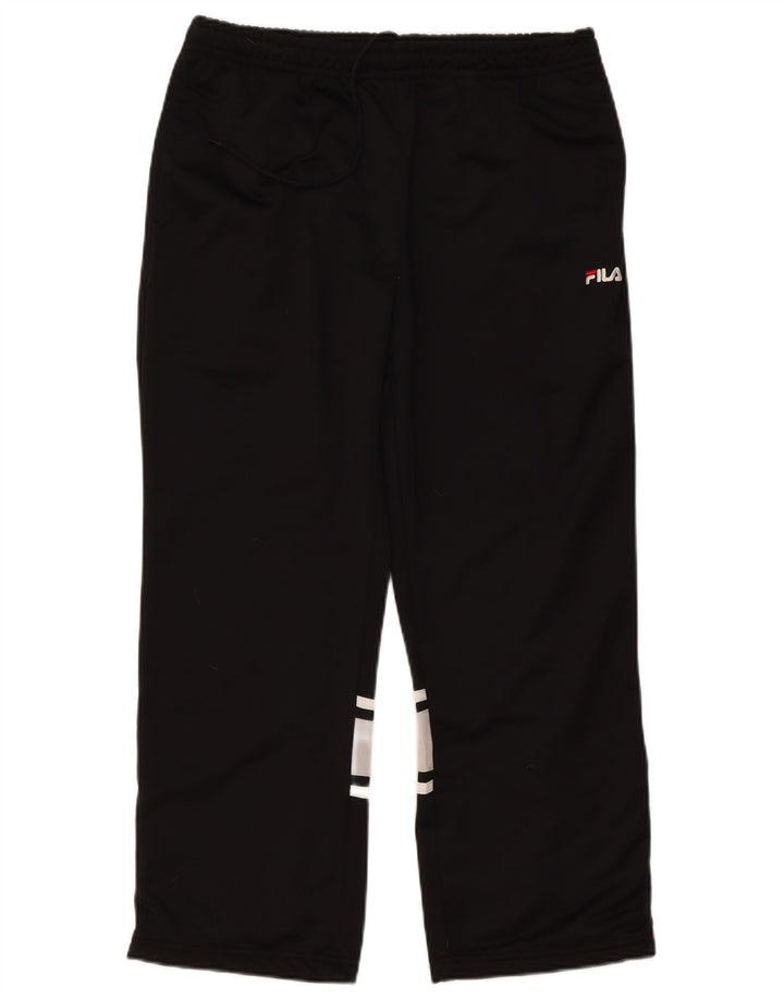 Fila Damen-Trainingshose UK 14 Mittelschwarzes Colourblock-Polyester