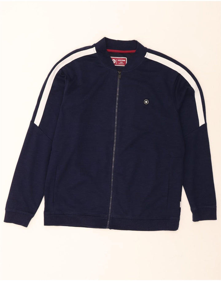 JACK & JONES Mens Tracksuit Top Jacket Large Navy Blue Colourblock Vintage Jack & Jones and Second-Hand Jack & Jones from Messina Hembry 