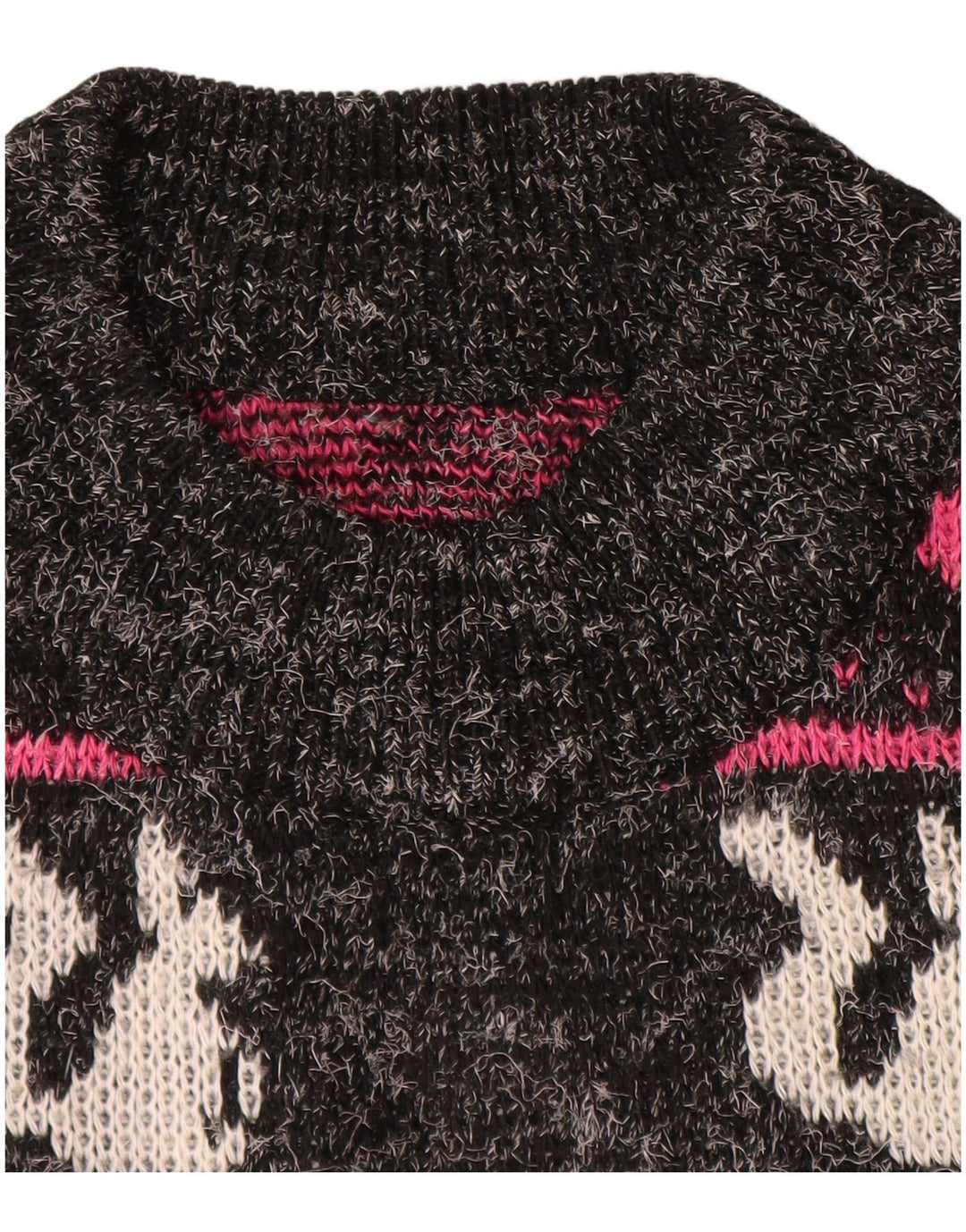 VINTAGE Damen Rollkragenpullover Pullover UK 18 XL Schwarz gestreift