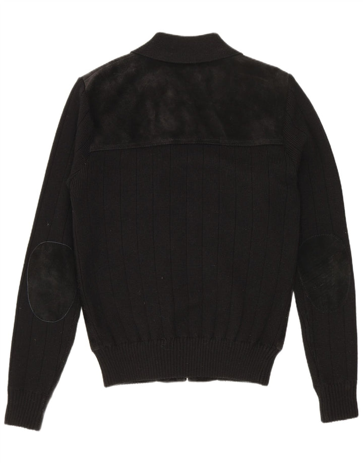 VINTAGE Herren Wildleder Bomberjacke EU 50 Großes schwarzes Leder