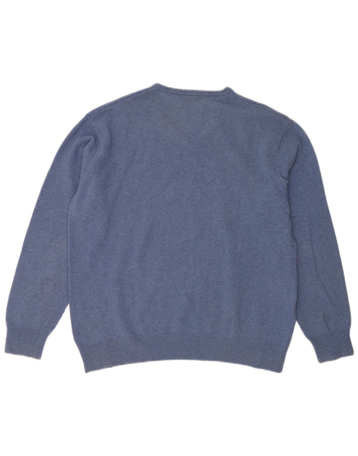 Kappa Herren-Pullover mit V-Ausschnitt, XL, blaue Wolle