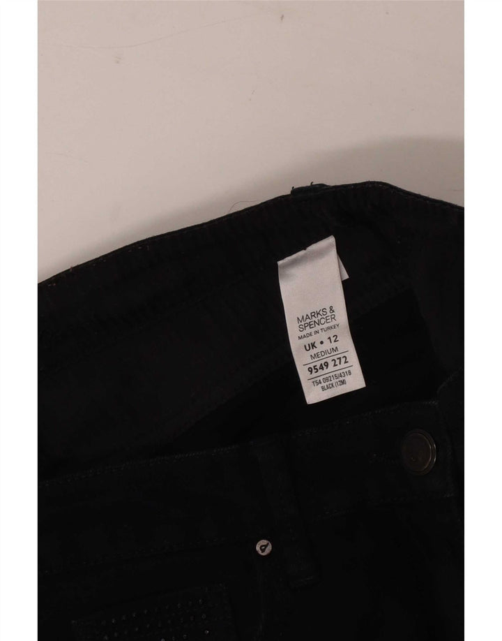 Marks & Spencer Damen Bootcut-Jeans UK 12 Medium W30 L30 Schwarze Baumwolle