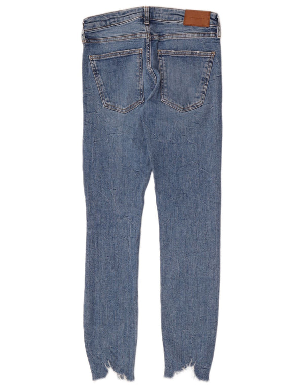 Zara Damen Distressed Skinny Jeans EU 38 Small W28 L28 Blau
