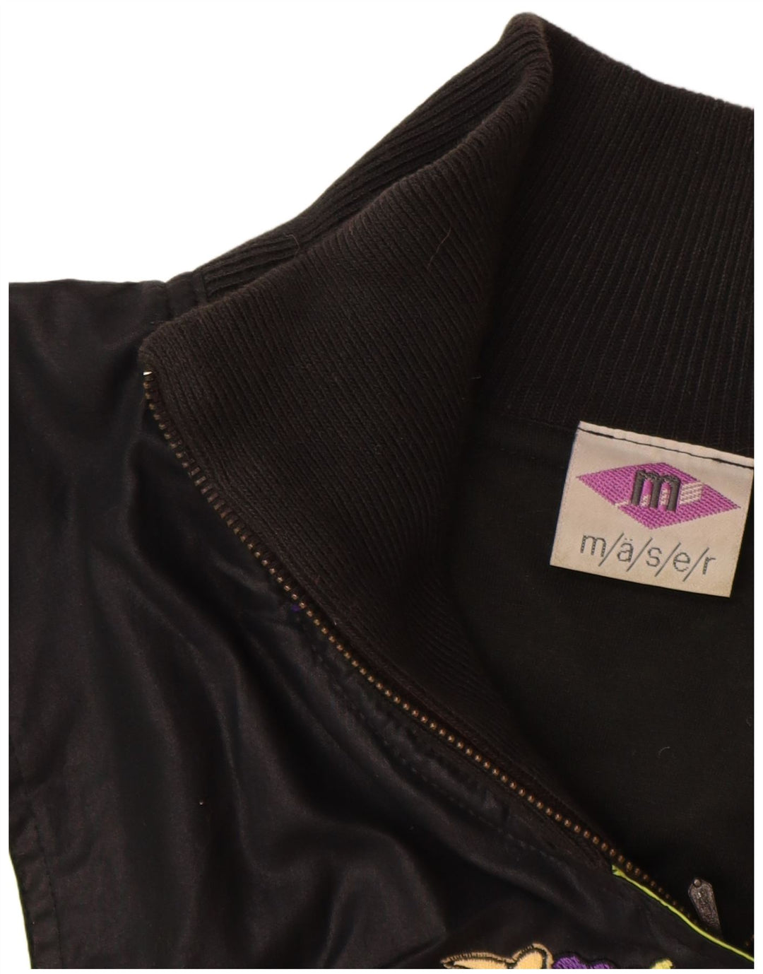 Maser M Womens Graphic Windjacke UK 16 Large Schwarz Colourblock