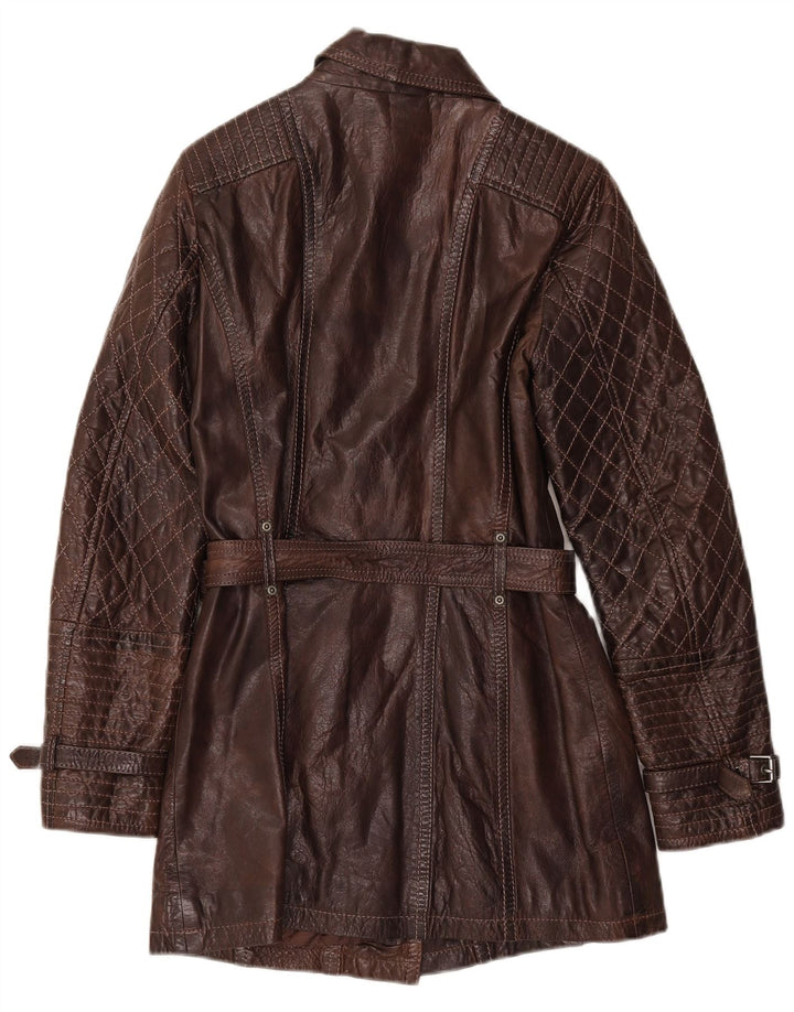 Gipsy Damen Ledermantel UK 10 Small Braun