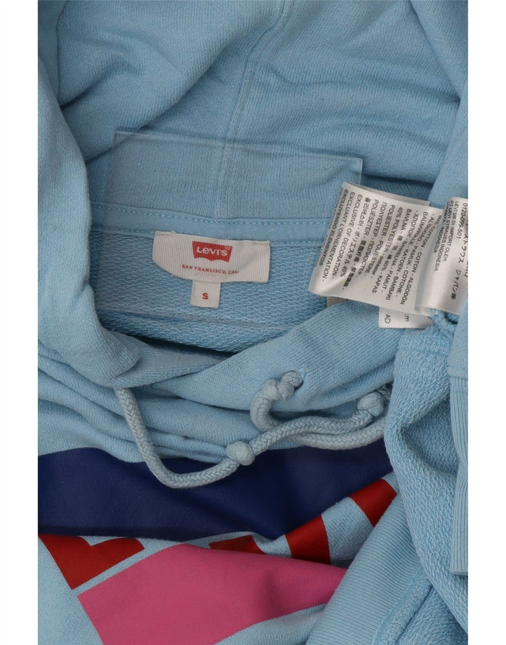 LEVI'S Damen-Pullover mit übergroßem grafischem Kapuzenpullover, Gr. 10, Größe S, Blau, Baumwolle