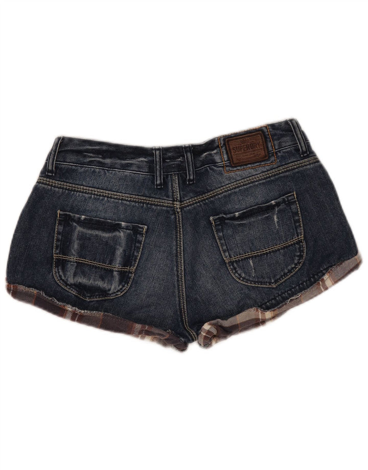 SUPERDRY Distressed Denim-Shorts für Damen, W30, mittelblaue Baumwolle