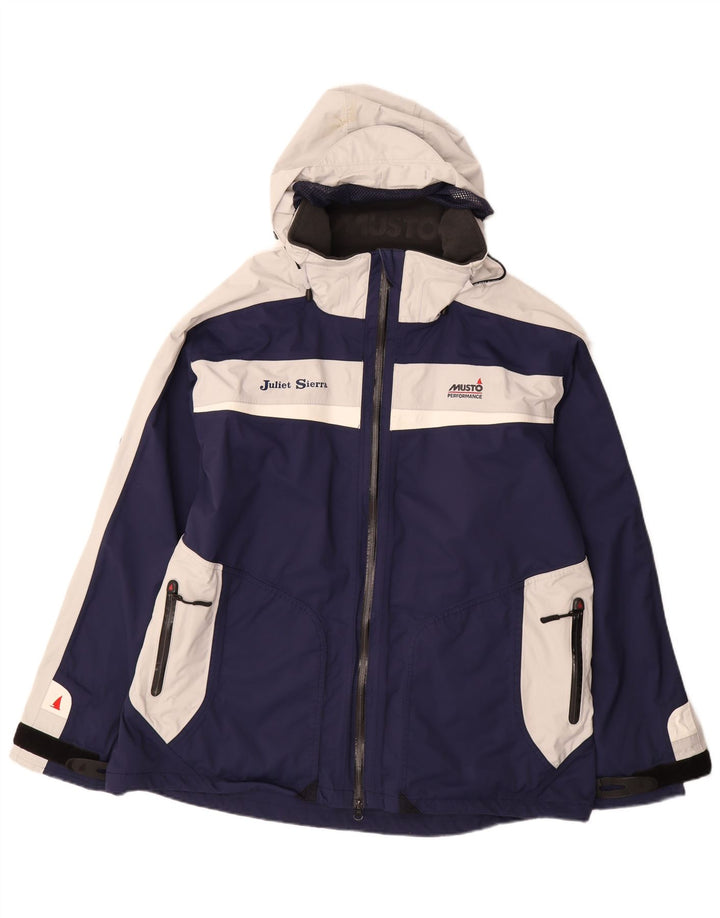 Musto Herren-Windbreaker-Jacke mit Grafik, UK 44 2XL, Marineblau, Farbblock