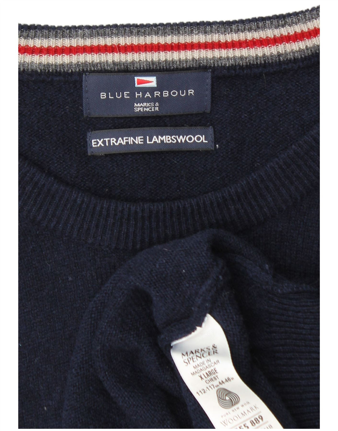 Marks & Spencer Herren Blue Harbor Rundhalspullover Pullover XL Marineblau