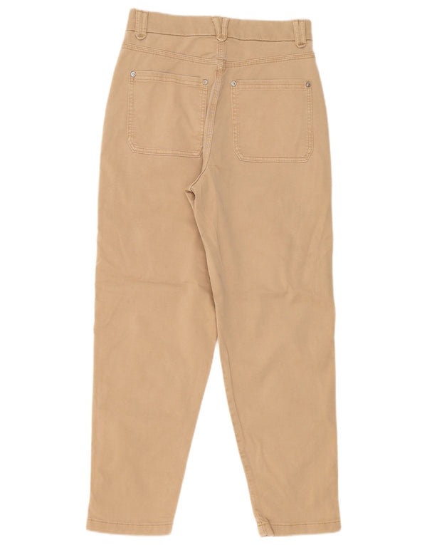 Marks & Spencer Damen-Chinohose mit hoher Taille, Gr. 8, Größe S, W26, L27, Beige