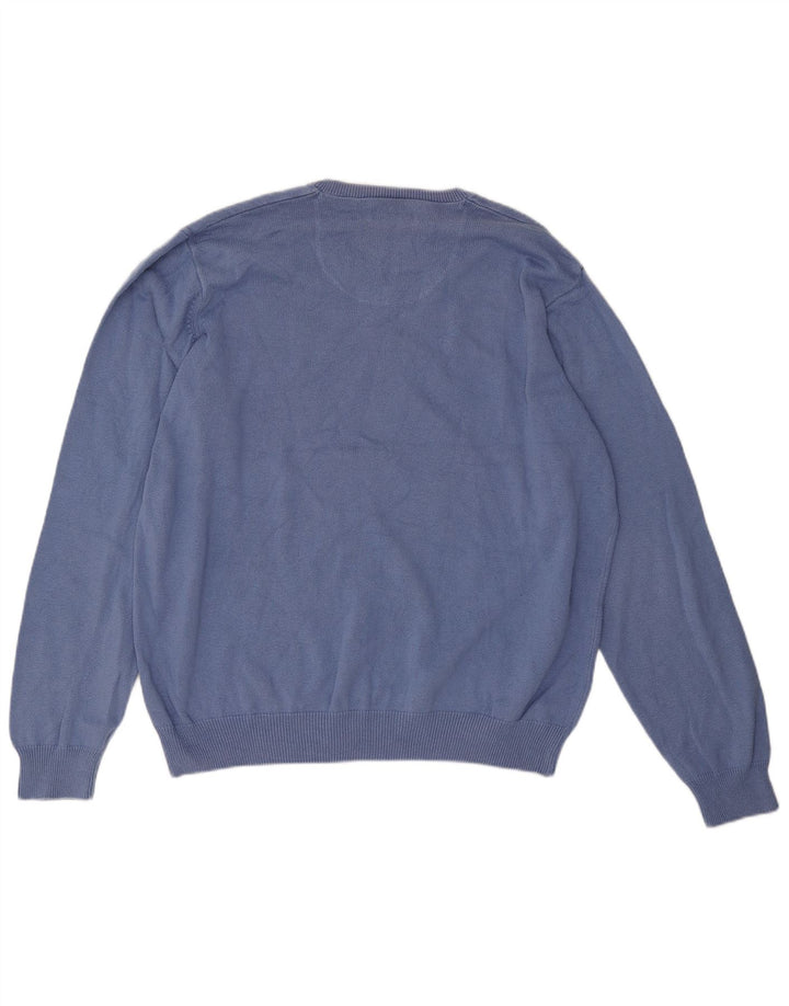 Marks & Spencer Herren Blau Harbor V-Ausschnitt Pullover Pullover XL Baumwolle