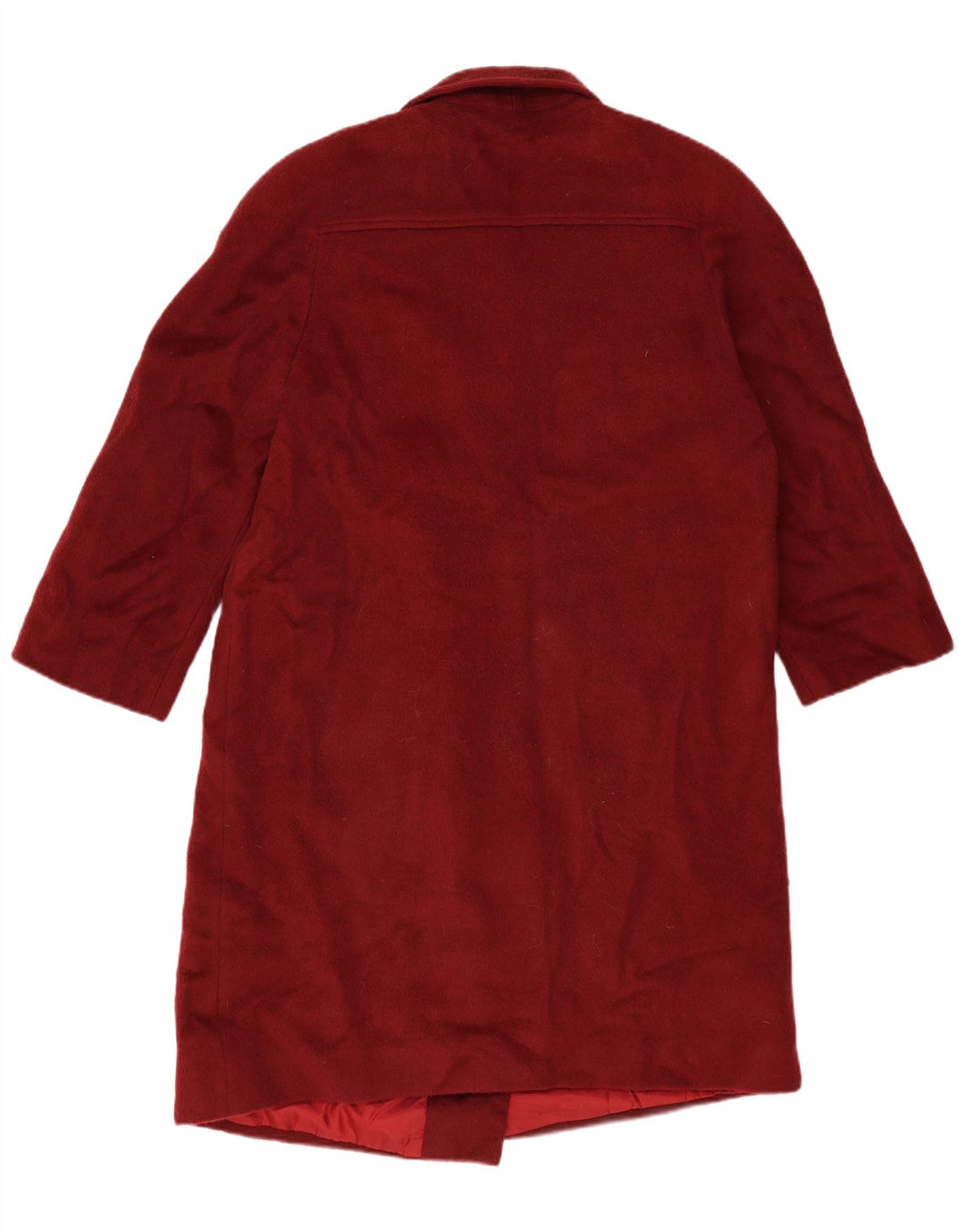 VINTAGE Zweireihiger Damenmantel IT 48 XL Burgunderrote Wolle