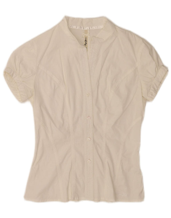 PEPE Jeans Damen Kurzarm-Hemdbluse UK 8 Small Weiß