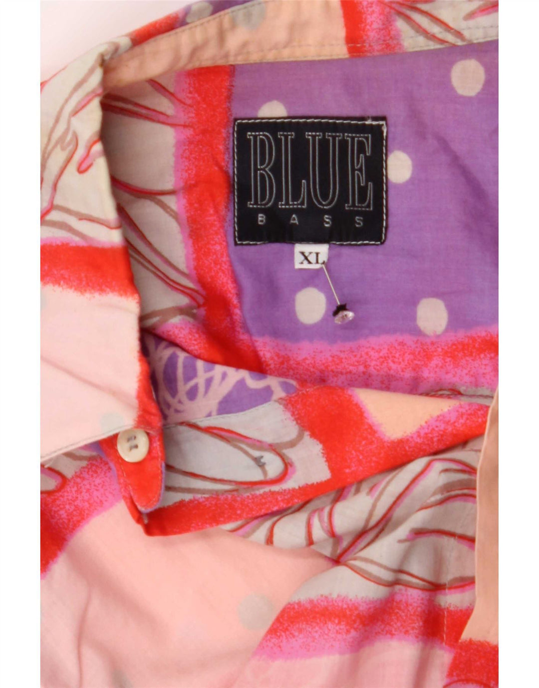 Blue Bass Herrenhemd XL Mehrfarbiges Patchwork