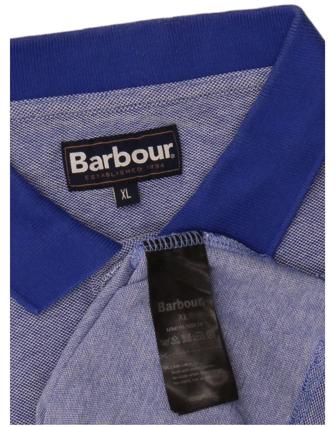 Barbour Herren Poloshirt XL Blaue Baumwolle