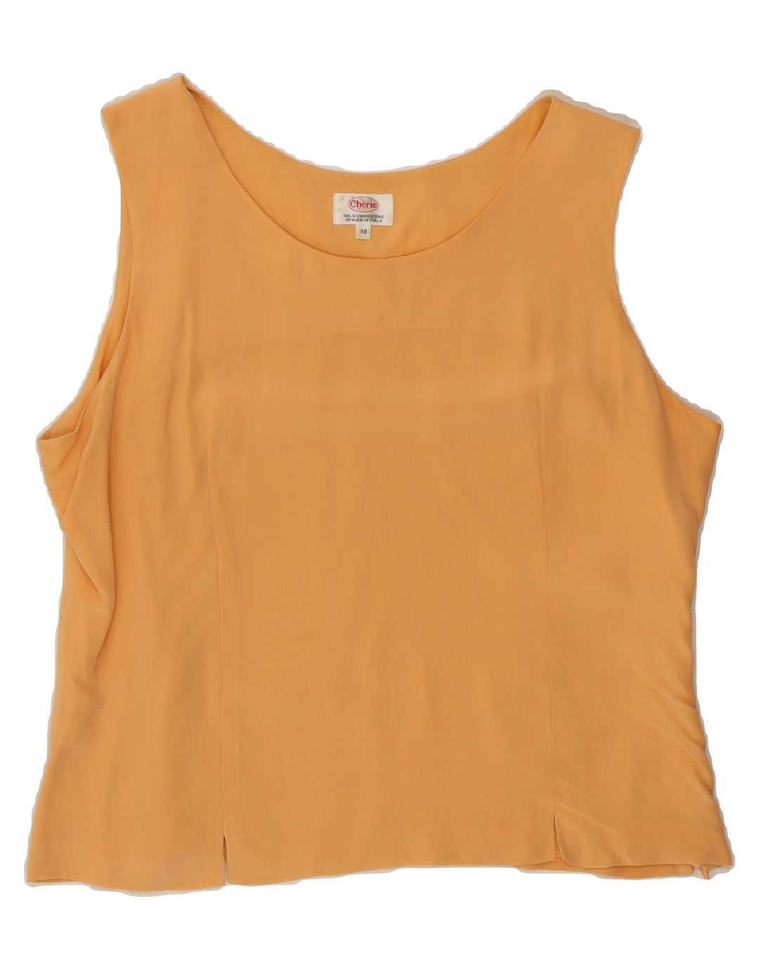 CHERIE Womens Sleeveless Blouse Top IT 48 XL Orange Vintage cherie and Second-Hand cherie from Messina Hembry 