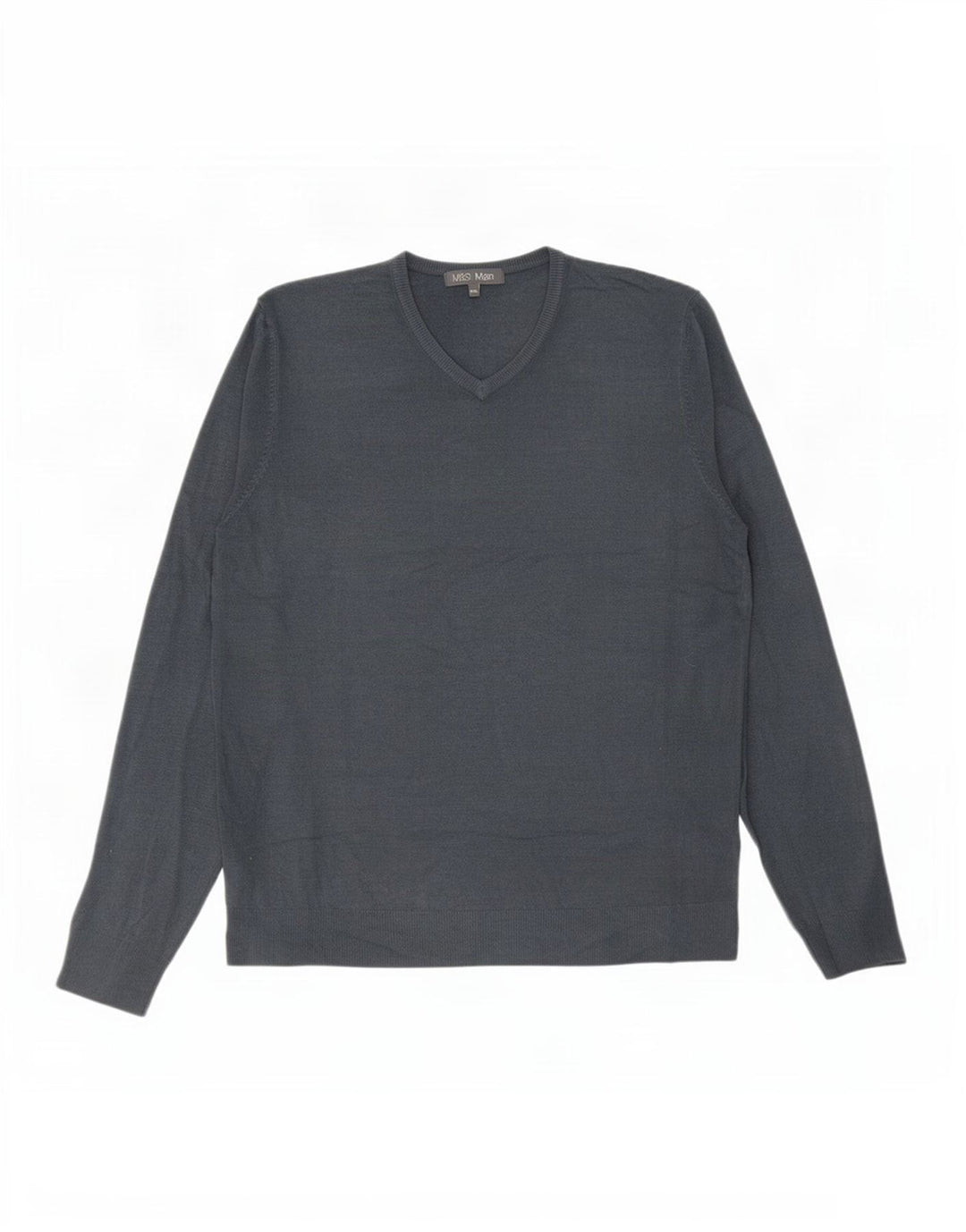 Marks & Spencer Herren-Pullover mit V-Ausschnitt, 2XL, graues Acryl