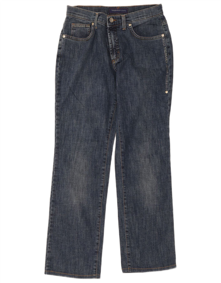 Trussardi Damen Straight Jeans W27 L27 Blaue Baumwolle
