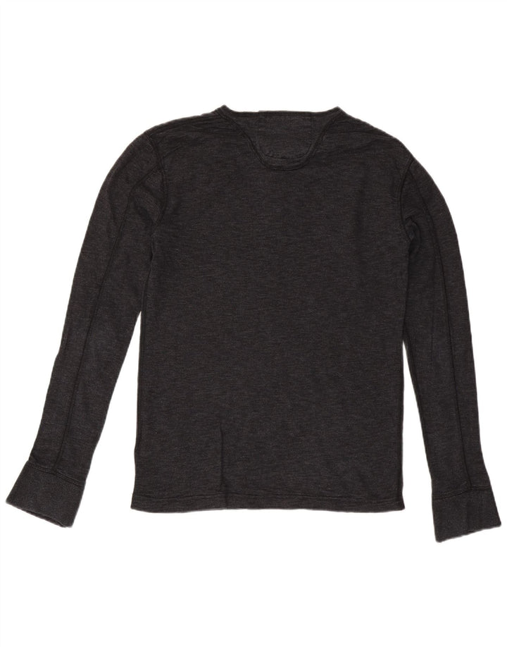 SUPERDRY Herren-Langarmshirt aus mittelgrauer Baumwolle