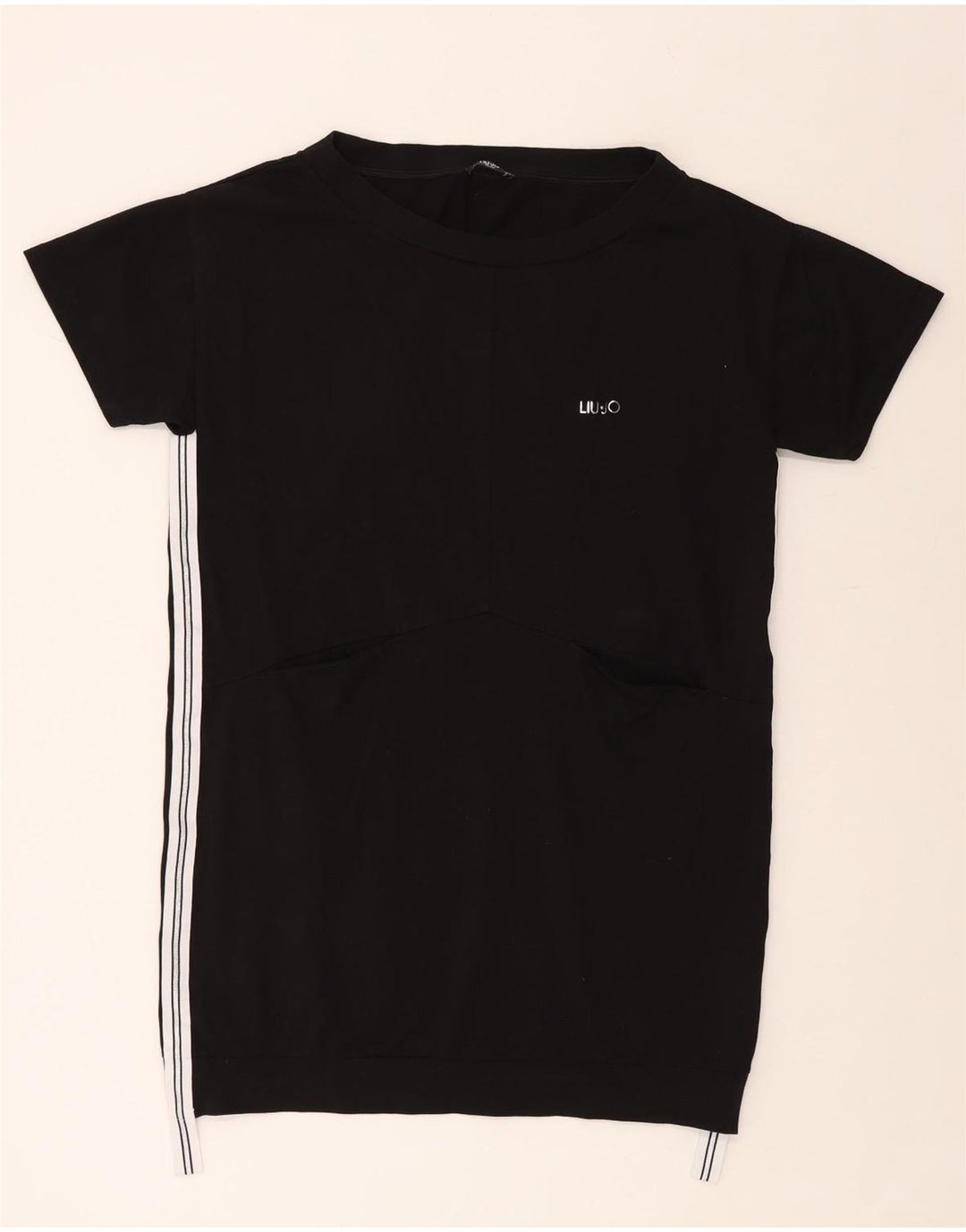 LIU JO Damen Milano T-Shirt-Kleid UK 18 XL Schwarz Baumwolle