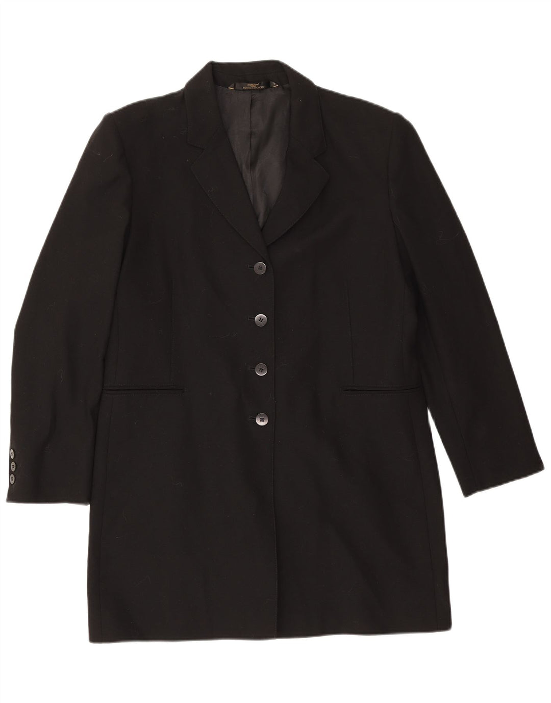 Marks & Spencer Damen Mantel UK 16 Large Schwarz Schurwolle
