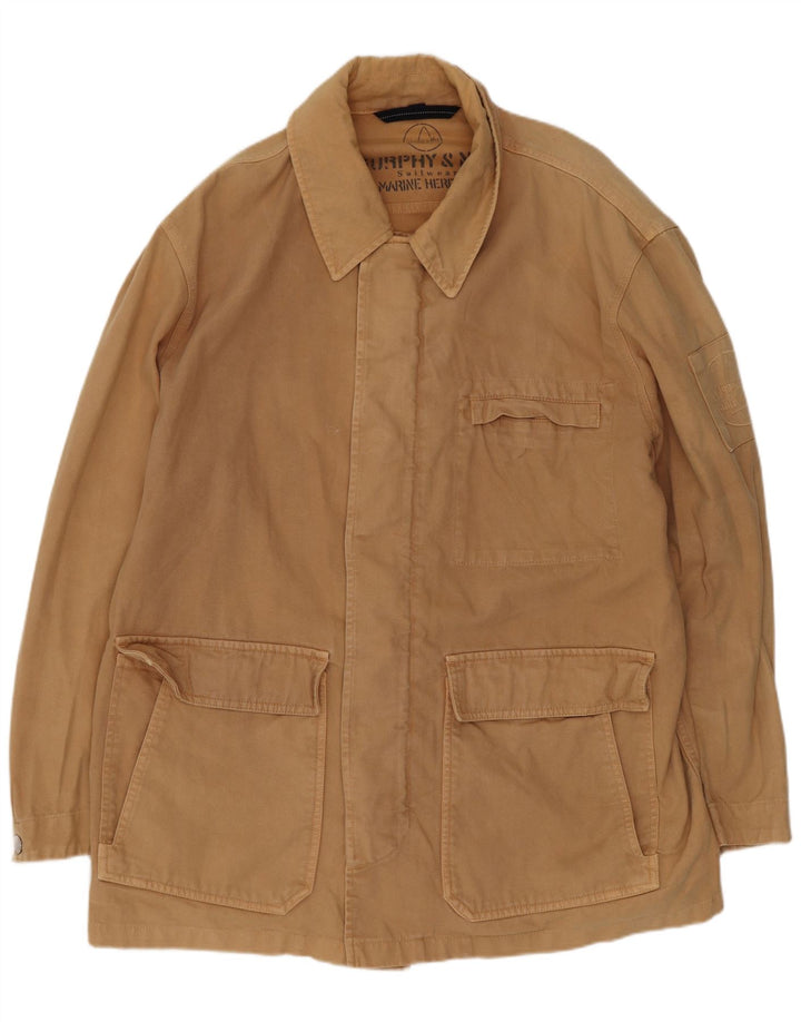 Murphy & Nye Herren-Utility-Jacke UK 40 Large Braun Baumwolle