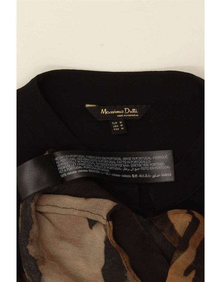 Massimo Dutti Damen-Top, durchsichtig, UK 14, mittelbraun, mit Tiermuster