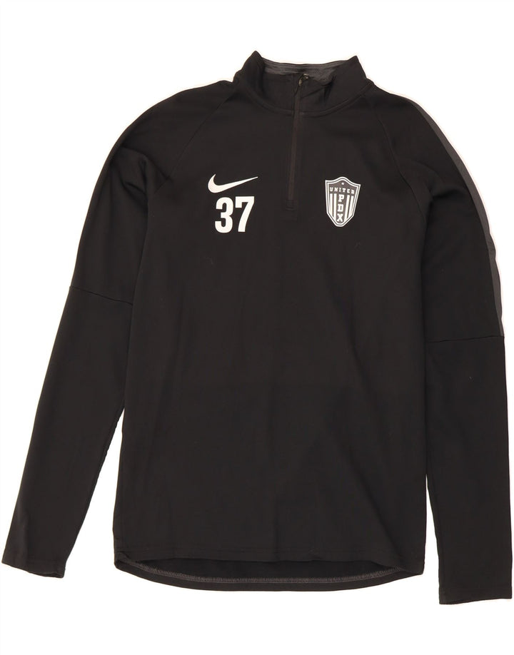 NIKE Mens United PDX Graphic Zip Neck Pullover Tracksuit Top Small Black Vintage Nike and Second-Hand Nike from Messina Hembry 