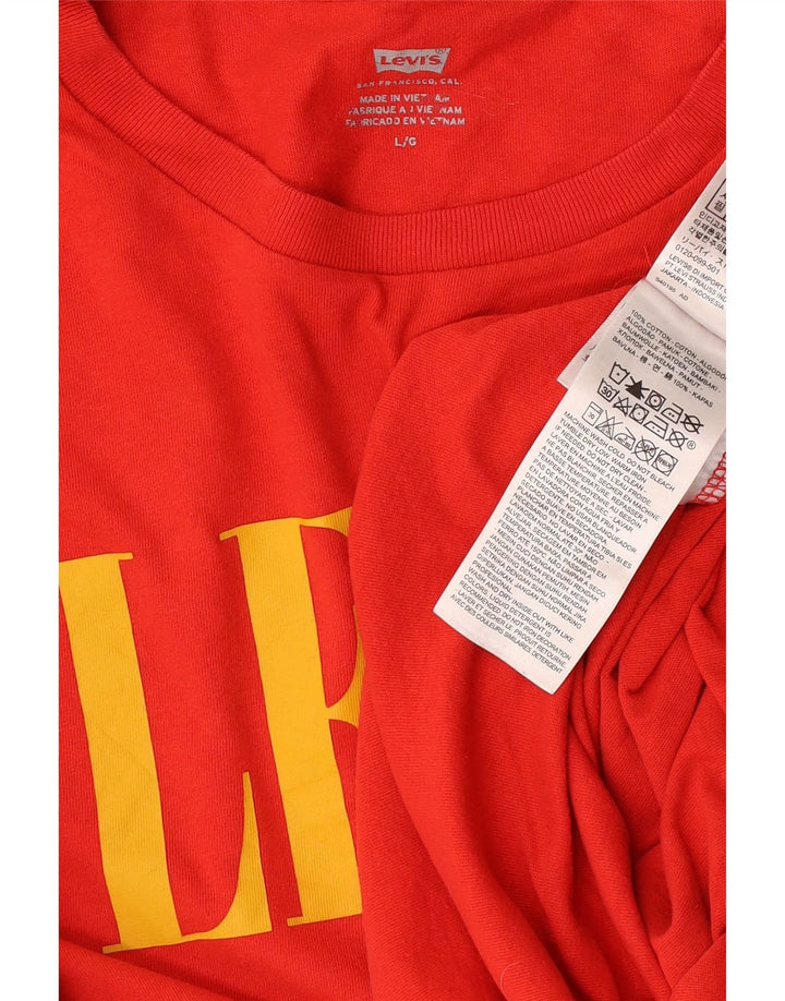 Levi's Herren-T-Shirt mit Grafik, Größe L, aus roter Baumwolle