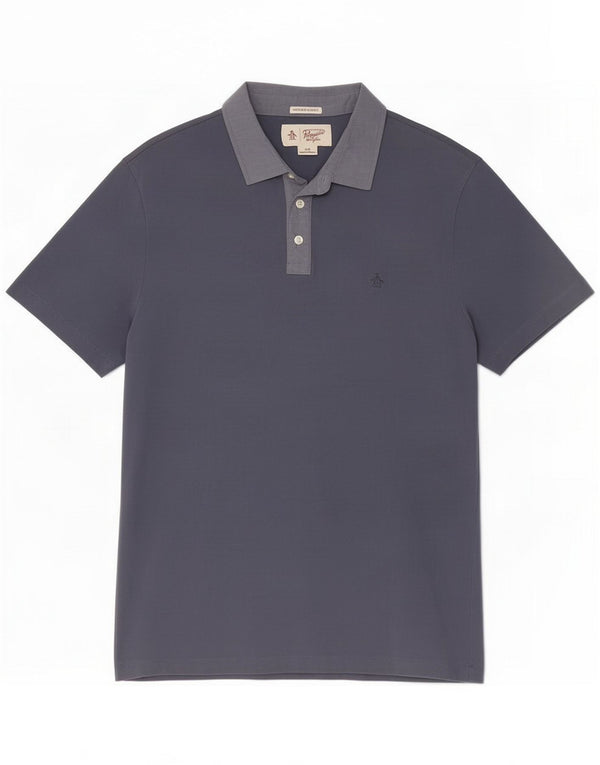 Penguin Mens Heritage Slim Fit Polo Shirt Large Navy Blue Cotton