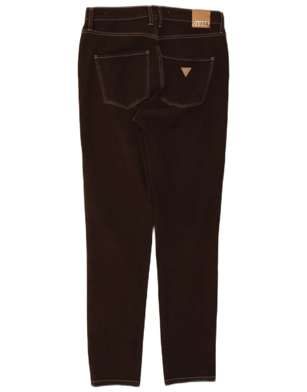 Guess Damen-Jeans mit hoher Taille, Röhrenjeans, W30, L29, braune Baumwolle
