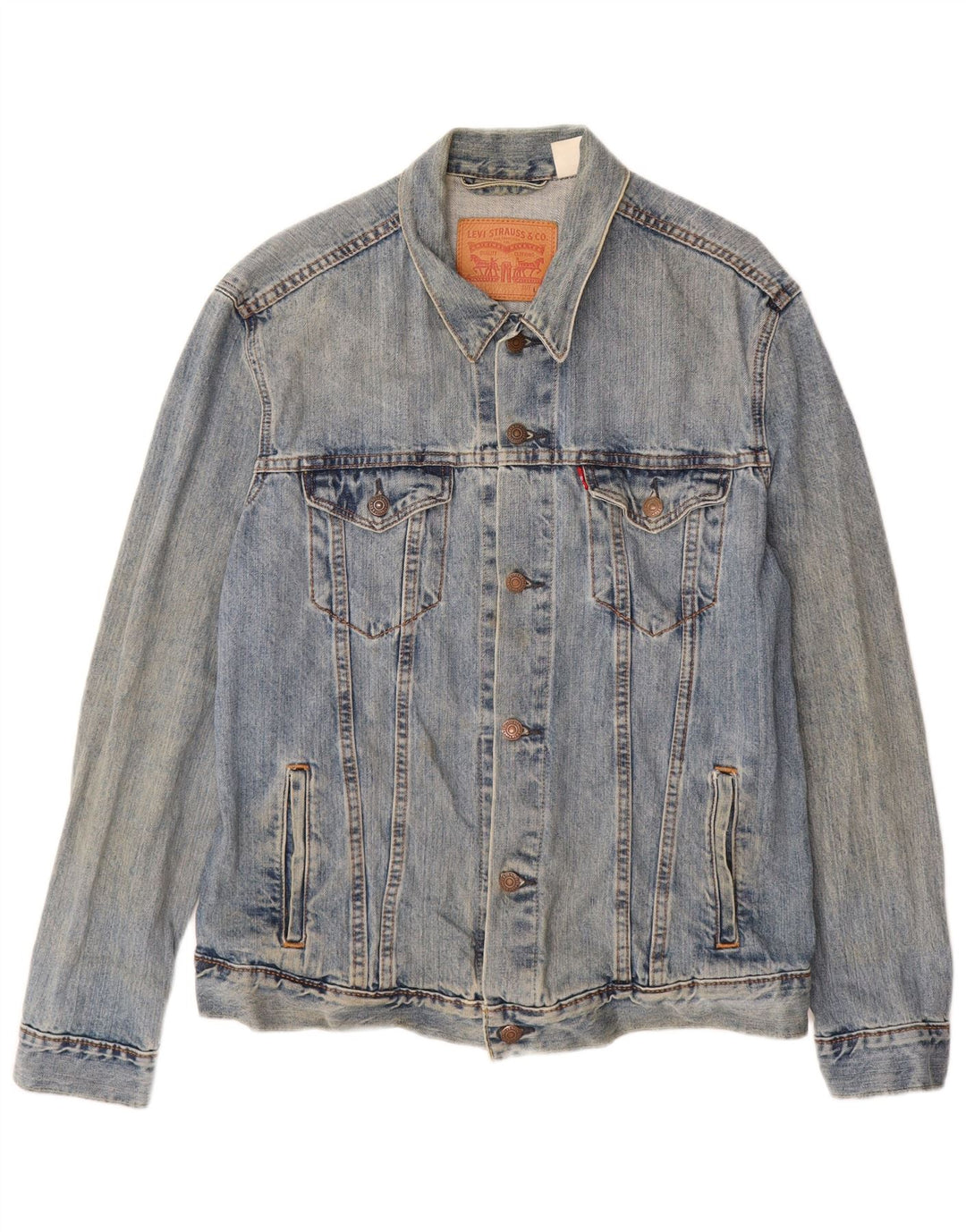 LEVI'S Mens Denim Jacket UK 40 Large Blue Cotton