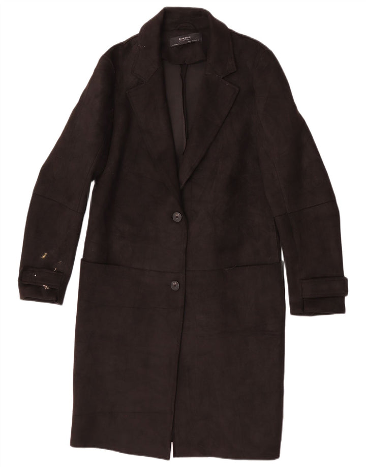 Zara Damen Mantel UK 10 Small Schwarz