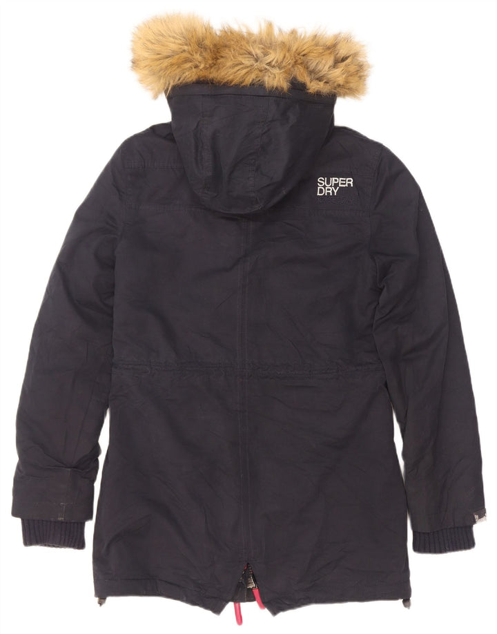 Superdry Damen-Sherpa-Parka mit Kapuze, UK 10, Größe S, Marineblau, Polyester