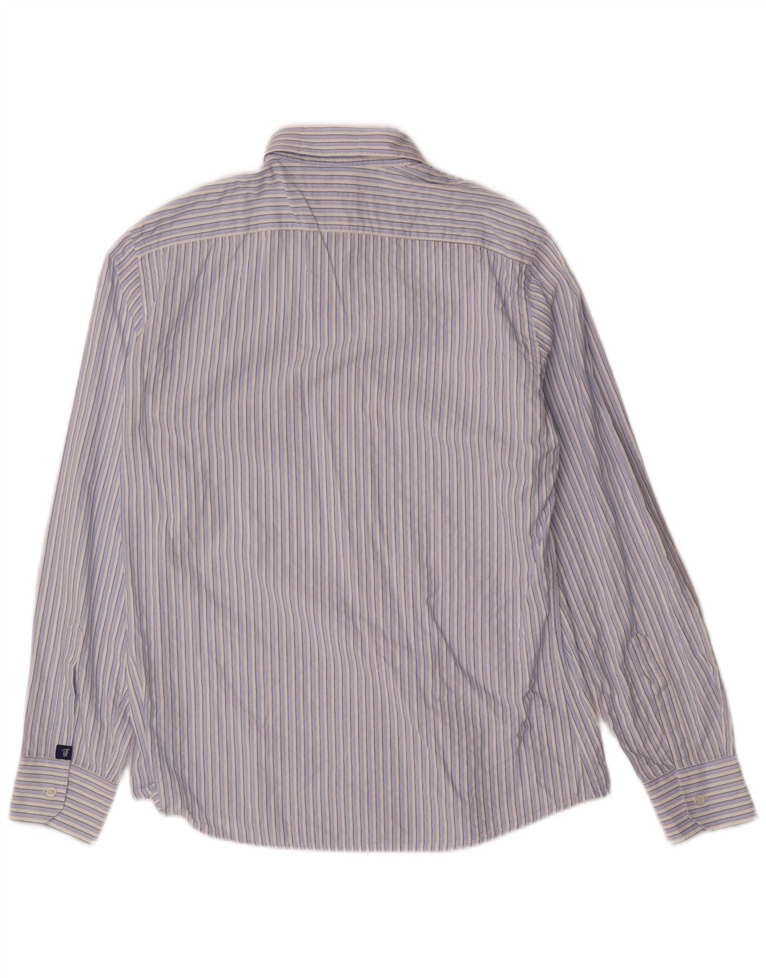 TRUSSARDI JEANS Herrenhemd mittelblau gestreift aus Baumwolle