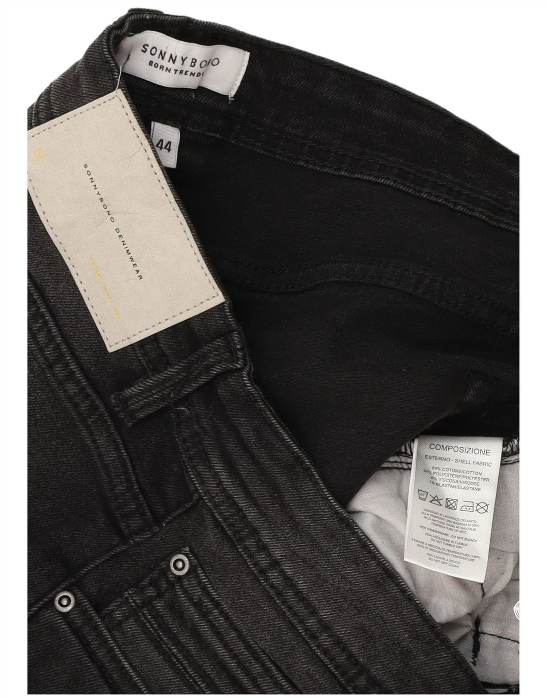 SONNY BONO Damen Jeansshorts IT 44 Medium W29 Schwarze Baumwolle