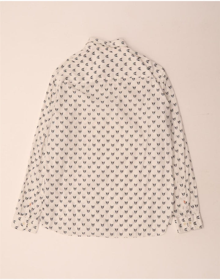 JACK & JONES Herrenhemd 2XL weiß gepunktete Baumwolle