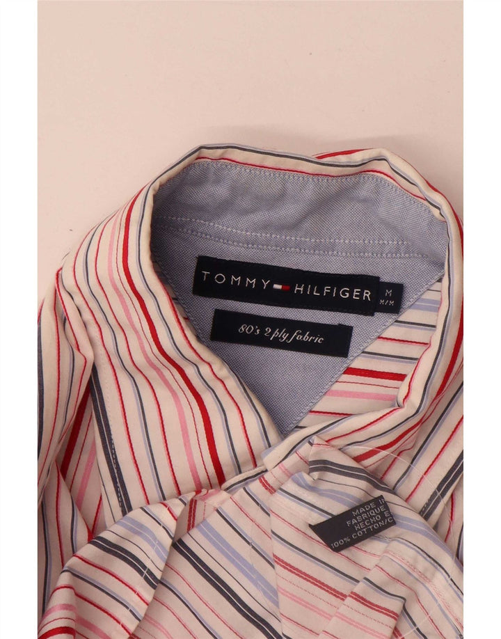 Tommy Hilfiger Herrenhemd, mittelgroß, mehrfarbig, gestreift, Baumwolle, 80er-Jahre