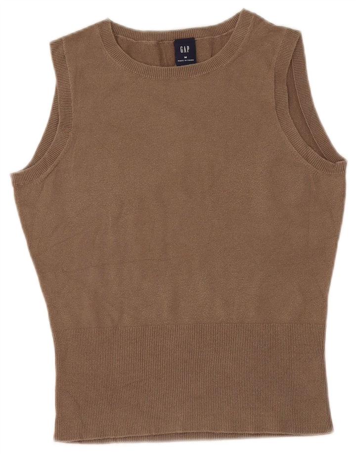 Gap Damen Weste Tank Top UK 12 Mittelbraune Baumwolle