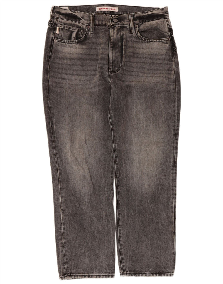 Superdry Herren Straight Jeans W32 L28 Graue Baumwolle